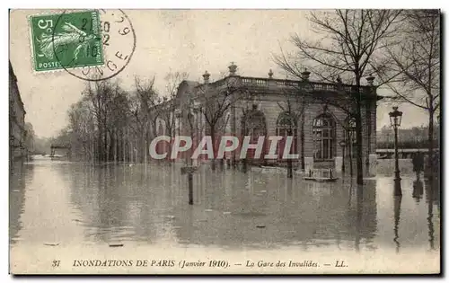 Cartes postales Inondations De Paris La Gare Des Invalides