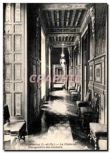 Cartes postales Cheverny Le Chateau Perspective des Couloirs