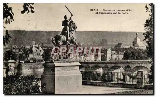 Ansichtskarte AK Blois Statue of Jeanne D&#39 Arc and Panorama on the Loire