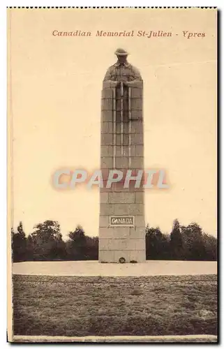 Ansichtskarte AK Canadian Memorial St Julien Ypres Militaria