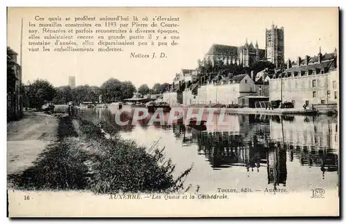 Cartes postales Auxerre Les Quais et la Cathedrale Pecheurs