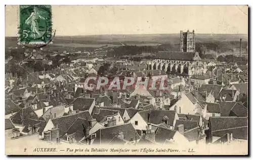 Ansichtskarte AK Auxerre Vue prise du Belvedere Manifacier vers I&#39Eglise Saint Pierre