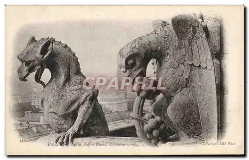 Cartes postales Paris Eglise Notre Dame Chimeres