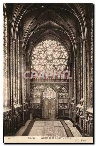 Cartes postales Paris Rosace de la Sainte Chapelle