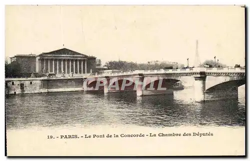 Ansichtskarte AK Paris Le Pont de la Concorde La Chambre des Deputes Tour Eiffel