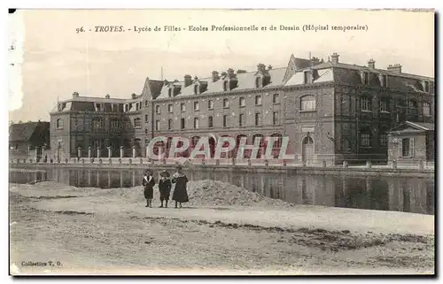 Ansichtskarte AK Troyes Lycee de Filles Ecoles Professionnelle et de Dessin Enfants