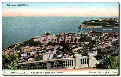 Cartes postales Monte Carlo Vue generale prise de Beausoleil