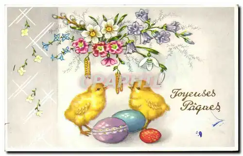 Cartes postales Joyeuses Paques Poussins