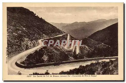 Ansichtskarte AK Les Lacets du Col de Brauss versant Est Excursion de Nice a Sospel