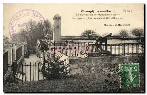 Cartes postales Champigny Sur Marne La Plate forme du Monument 1870 1871 Militaria