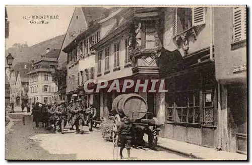 Ansichtskarte AK Ribeauville Grand Rue Militaria Soldats poilus