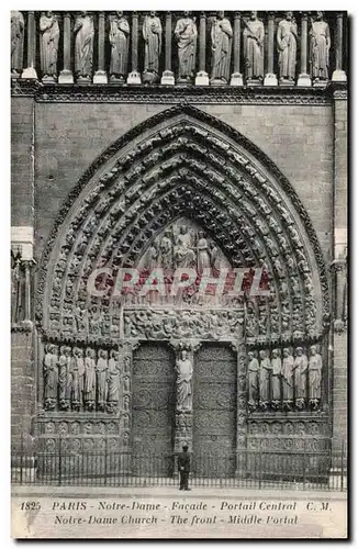 Cartes postales Paris Notre Dame Facade Portail Central