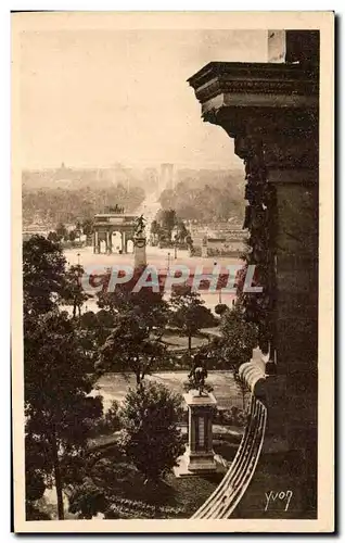 Ansichtskarte AK Paris En Flanant Perspective sur le jardin des Tuileries et l&#39Arc de Triomphe Yvon