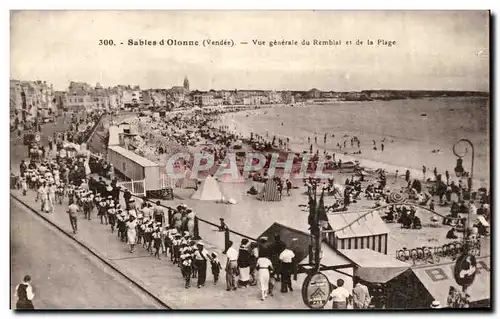 Cartes postales Sables d'Olonne Vue Generale du Remblai et de la Plage