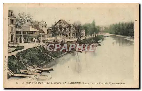 Ansichtskarte AK Le Tour De Marne La Marne A La Varenne Vue Prise Du Pont De Chennevieres