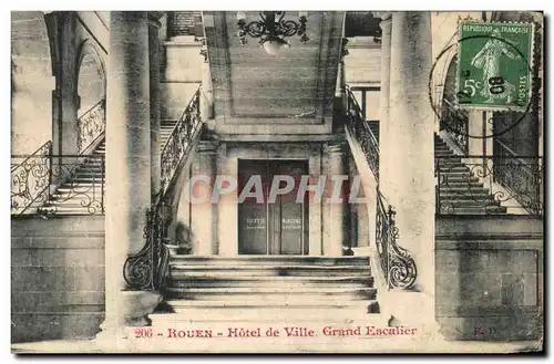 Cartes postales Rouen Hotel De Ville Grand Escalier