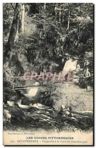 Ansichtskarte AK Les Vosges Pittoresques Retournemer Passerelle A La Cascade Charlemagne