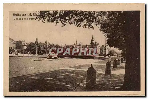 Cartes postales Mulhouse Canal avec Poste