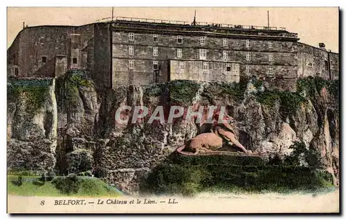 Cartes postales Belfort Le Chateau et le Lion