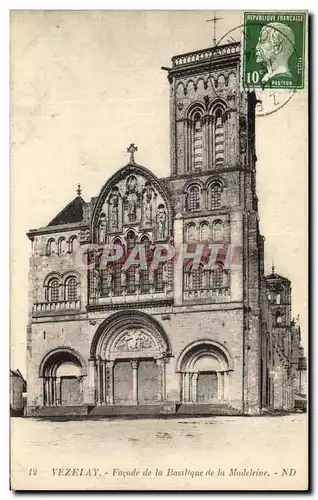 Cartes postales Vezelay Facade de la Basilique de la Madeleine