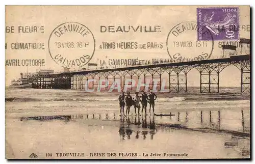 Ansichtskarte AK Trouville Reine des Plages la Jetee Promenade Bateau