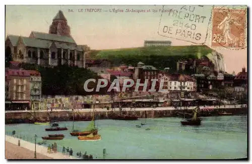 Cartes postales Le Treport L&#39Eglise St Jacques et les Falaises