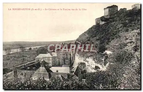 Cartes postales La Roche Guyon Le Chateau et le Donjon vus de la Cote
