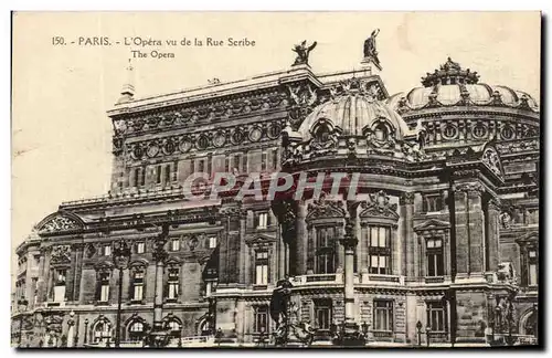 Cartes postales Paris L'Opera vu de la Rue Scribe