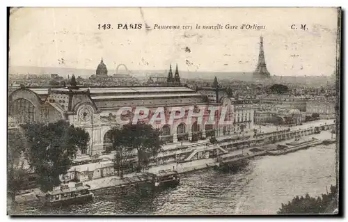 Cartes postales Paris Panorama vers la nouvelle Gare d&#39Orleans Tour Eiffel