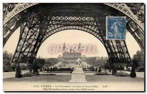 Ansichtskarte AK Paris Le Trocadero vu sous la Tour Eiffel