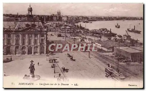 Ansichtskarte AK Bordeaux Les Quais vus de la douane Bateaux