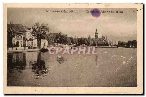 Ansichtskarte AK Mulhouse Canal du Rhone au Rhin