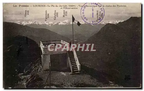 Ansichtskarte AK Les Pyrenees Lourdes Le Pic du Jer Vue panoramique la Chaine des Pyrenees