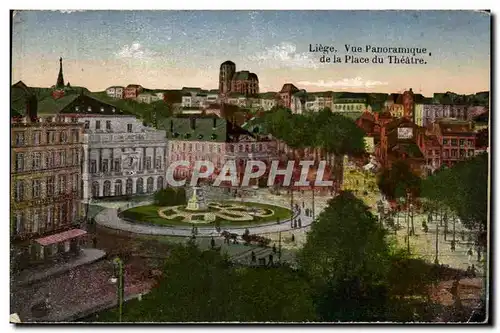 Cartes postales Liege Vue Panoramque de la Place du Theatre