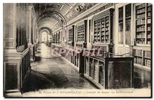 Ansichtskarte AK Palais de Fontainebleau Galerie de Diane La Bibliotheque