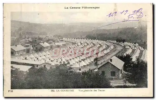 Cartes postales La Courtine Vue Generale des Tentes Militaria