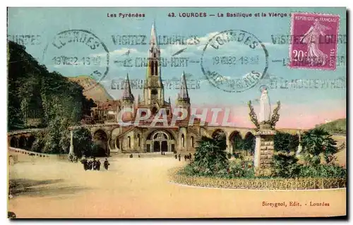 Cartes postales Lourdes La Basilique et la Vlerge