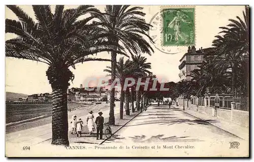 Cartes postales Cannes Promenade de la Croisette et le Mont Chevalier