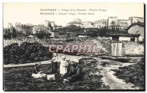 Cartes postales Salonique Village de la Citadelle Famille turque Grece