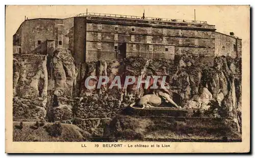 Cartes postales Belfort Le chateau Et Le Lion