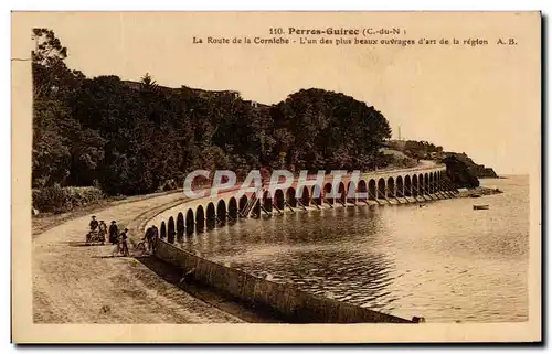 Cartes postales Perros Guirec La Route De La Corniche L&#39Un Des Plus Beaux ouvrages d&#39art