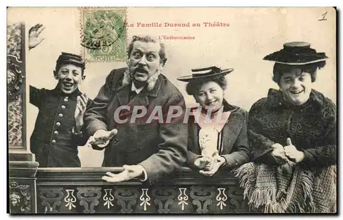 Cartes postales La Famille Durand Au Theatre L&#39Enthousiasme Humour