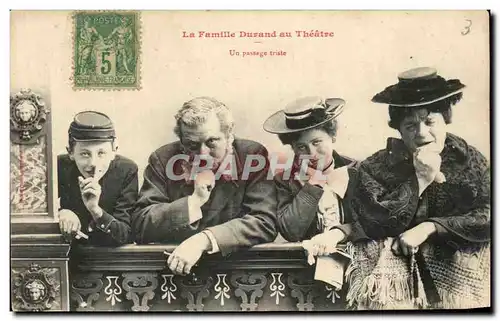 Cartes postales La Famille Durand Au Theatre Un Passage Triste Humour