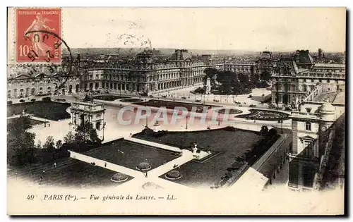 Cartes postales Paris Vue Generale Du Louvre