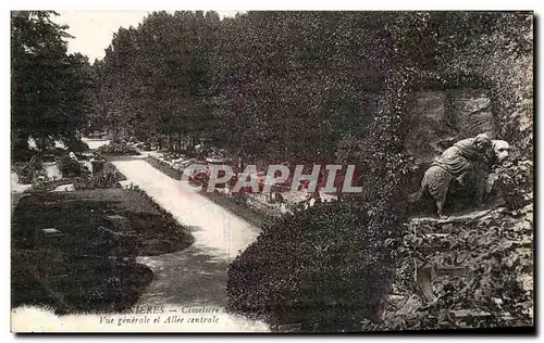 Cartes postales Clichy Asnieres Cimetiere Vue Generale Et Allee Centrale Chiens