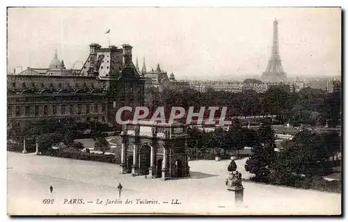 Ansichtskarte AK Paris Le Jardin Des Tuileries Tour Eiffel