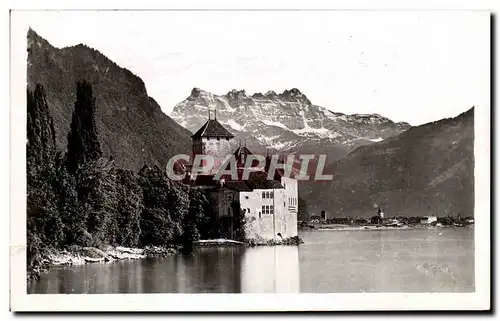 Cartes postales Lac Leman Le chateau De Chillon Et Les Dents Du Midi