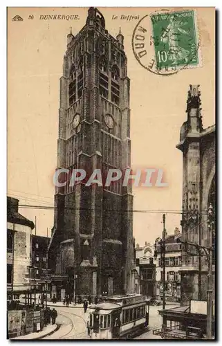 Cartes postales Dunkerque Le Beffroi Tramway