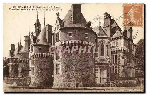 Cartes postales Bonnetable Le Chateau Vue d&#39ensemble Les Tours et la Chapelle