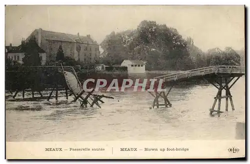 Ansichtskarte AK Meaux Passerelle Sautee Militaria